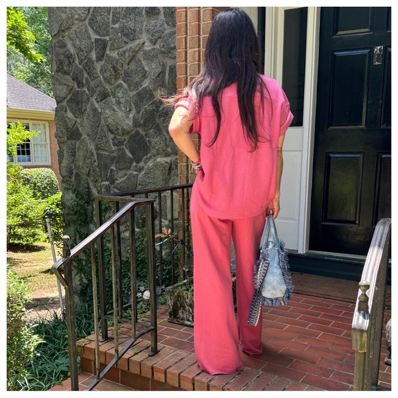 43 Chic Stylish Cotton Wide Leg Elastic Wait Tie Pants - Picture 5 of 7